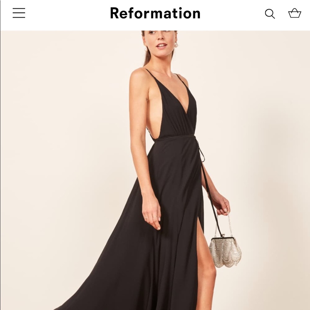 Reformation Black Callalily Dress size 6